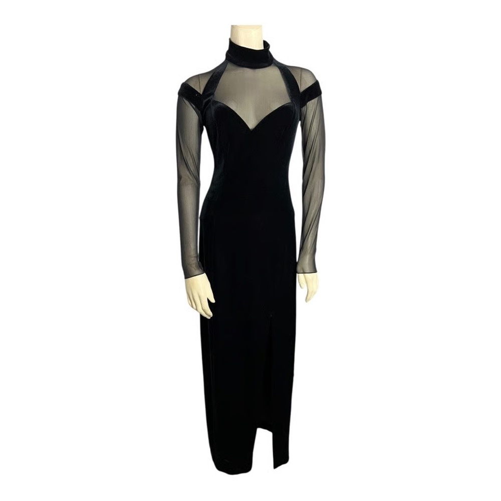 Vintage Privileged Paris || Black Long Sleeve Sheer Dress